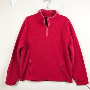 L.L. Bean Men's Polartek Red Half Button Up Fleece